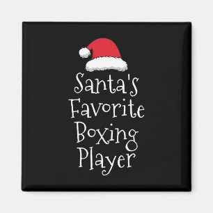 Aimant Santas Joueur favori de boxe - Noël Funny Bo