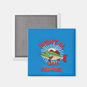 Aimant Santé mentale accrochée à la pêche (Recto/Verso)
