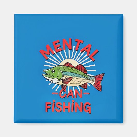 Aimant Santé mentale accrochée à la pêche (Devant)