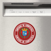 Aimant Santiago de Compostela Round Emblem (In Situ (Lave-vaisselle))