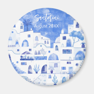Aimant Santorin Grèce Aquarelle Keepsaké