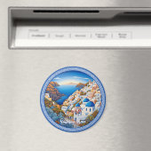 Aimant Santorin Peinture sur l'île grecque | Art du voyag (In Situ (Lave-vaisselle))