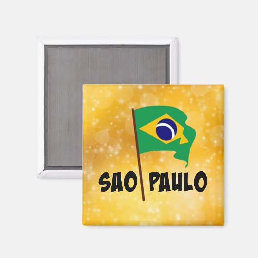 Aimant Sao Paulo, drapeau du Brésil (Recto/Verso)