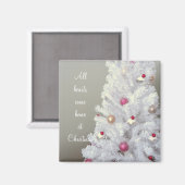 Aimant Sapin de Noël blanc (Recto/Verso)