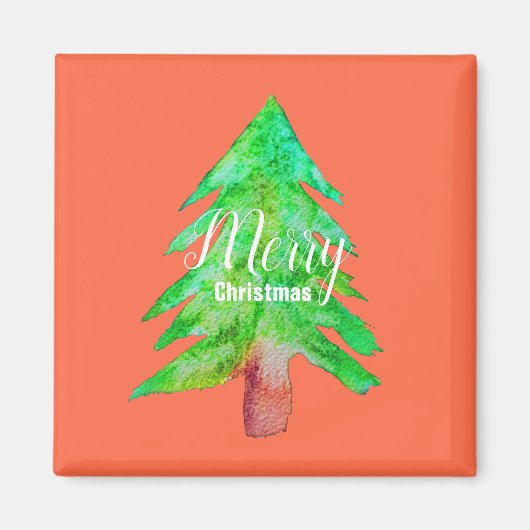 Aimant Sapin de Noël couleurs modernes funky (Devant)