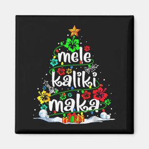 Aimant Sapin de Noël Floral Hawaïen Mele Kalikimaka Tro