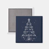 Aimant sapin de Noël formé par des lignes de constellatio (Recto/Verso)