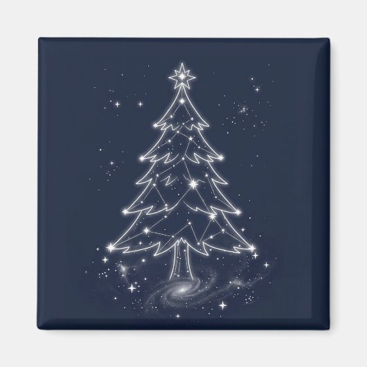 Aimant sapin de Noël formé par des lignes de constellatio (Devant)