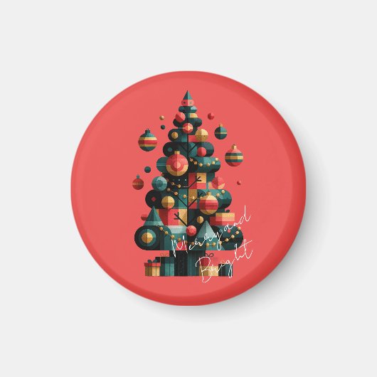 Aimant Sapin de Noël géométrique (Devant)