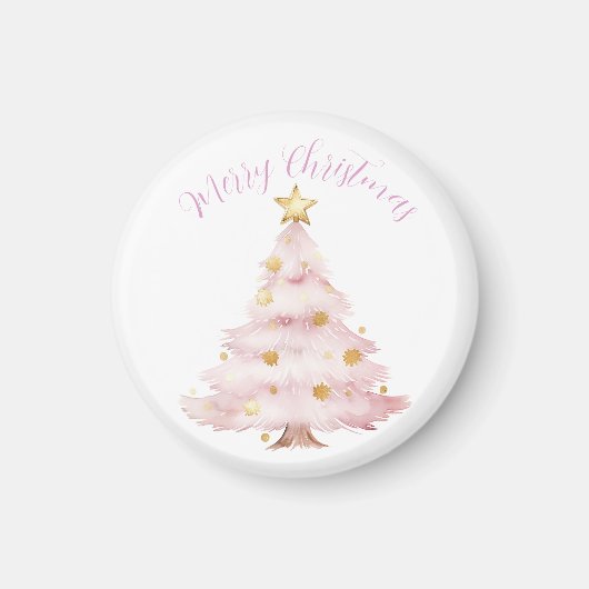 Aimant Sapin de Noël rose (Devant)