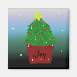 Aimant Sapin de Noël toujours vert en pot