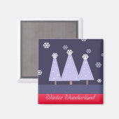 Aimant Sapins de Noël bleus (Recto/Verso)