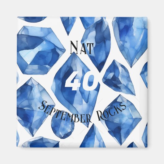 Aimant Sapphire Thème Septembre Anniversaire (Devant)