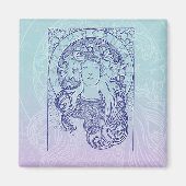 Aimant Sarah Bernhardt par Mucha (Devant)