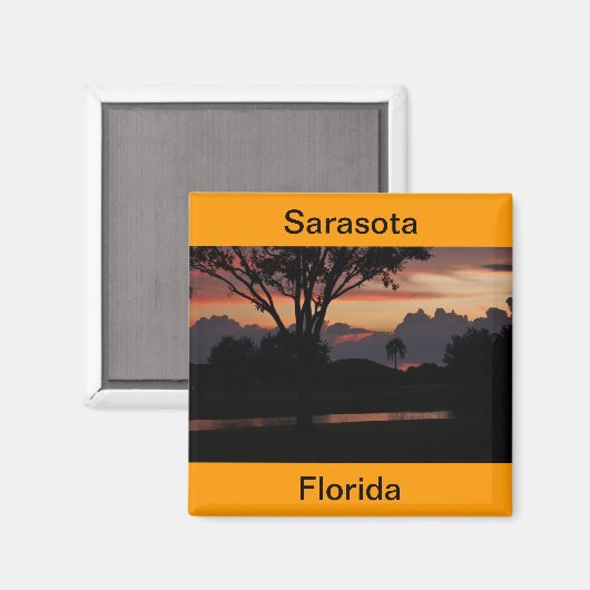 Aimant Sarasota, Floride coucher de soleil sur le lac Mag (Recto/Verso)