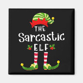 Aimant Sarcastic Christmas Elf Matching Pajama X-mas Part (Devant)