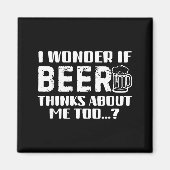 Aimant Sarcastic Drinking Funny Beer Day Drinking Beer Qu (Devant)