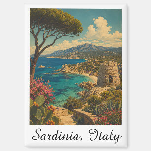 Aimant Sardaigne Italie Minimal Classique Voyage Vintage