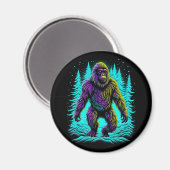 Aimant Sasquatch Bigfoot en Turquoise et noir (Recto/Verso)