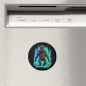 Aimant Sasquatch Bigfoot en Turquoise et noir (In Situ (Lave-vaisselle))