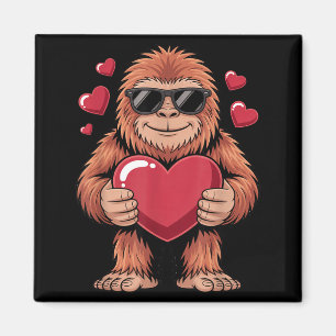 Aimant Sasquatch Saint-Valentin - Célibataires au cœur de