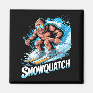 Aimant Sasquatch ski sport d'hiver skieur drôle ski