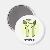 Aimant Sassparagus Cute Asparagus Vegetable PUn (Recto/Verso)