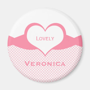 Aimant Sassy Heart Fishnet Magnet, rose