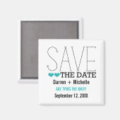 Aimant Sassy Typography Save the Date Magnet, Aqua (Recto/Verso)