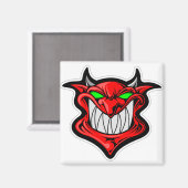 Aimant satan tête visage démon de dessin (Recto/Verso)