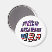 Aimant Sate of Delaware Picture et USA Flag Text (Recto/Verso)
