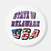 Aimant Sate of Delaware Picture et USA Flag Text (Devant)