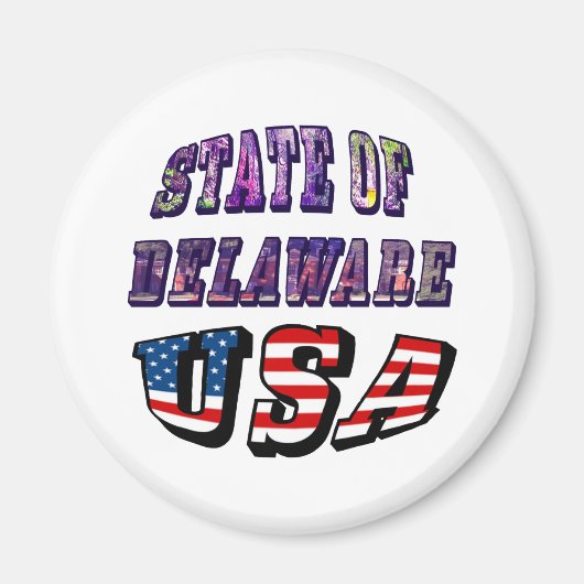 Aimant Sate of Delaware Picture et USA Flag Text (Devant)