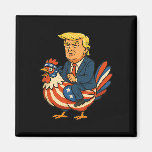 Aimant Satire sur Trump Chicken Jockey - Humo Politique D