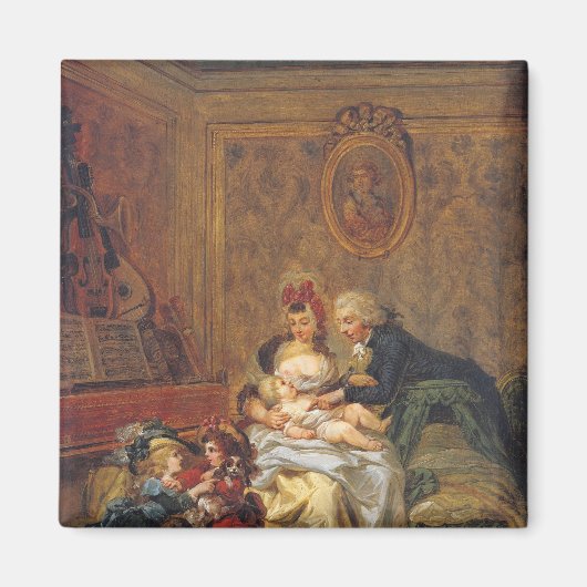 Aimant Satisfaction du mariage ou de la famille heureuse (Devant)