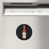 Aimant Sauce chaude épicée Chat Sombrero Amusant sur noir (In Situ (Lave-vaisselle))