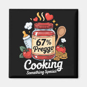 Aimant Sauce Pasta Grossesse Annonce Drôle 67 (Devant)