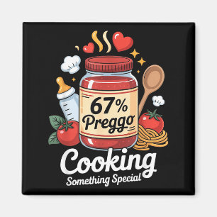 Aimant Sauce Preggo Pâtes Annonce de Grossesse Drôle 67