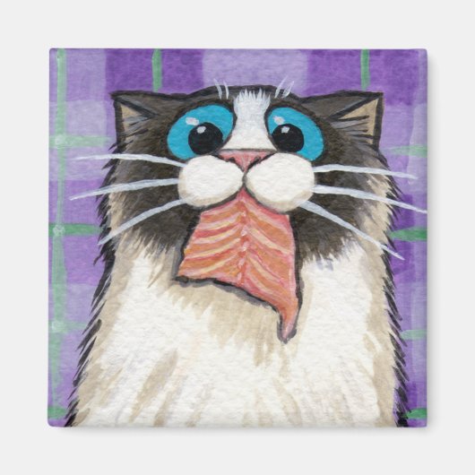 Aimant Saumon mangeur de chats (Devant)