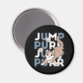 Aimant Sauter Purr Jump : Conception de chat joueuse avec (Recto/Verso)