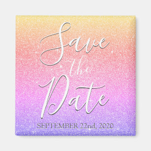 Aimant Sauvegarder la Date Anniversaire Paillettes Violet