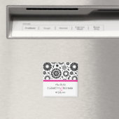 Aimant Sauvegarder la date Fleur blanche noire Bohème Mar (In Situ (Lave-vaisselle))