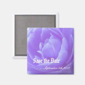 Aimant Sauvegarder la date, fleur de rose violette (Recto/Verso)