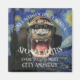 AIMANT SAUVER LA DATE BAPTÊME DE ÉPONGE SALE FEMMES