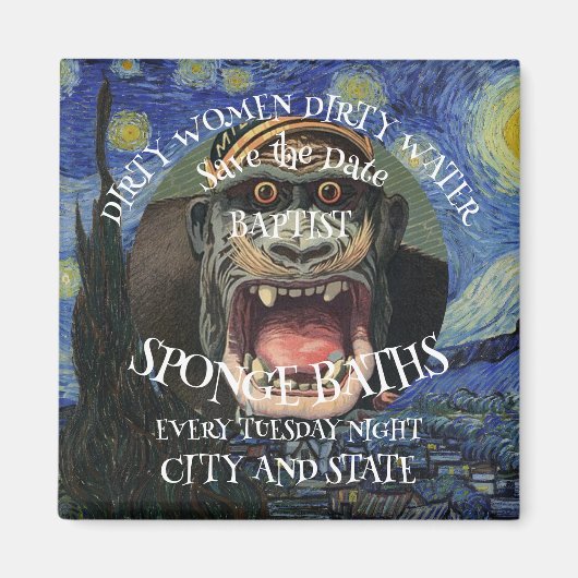 AIMANT SAUVER LA DATE BAPTÊME DE ÉPONGE SALE FEMMES (Devant)