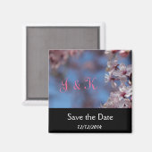 Aimant sauver la date, cerisier en fleurs (Recto/Verso)