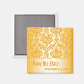 Aimant sauver la date damas jaune (Recto/Verso)
