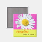 Aimant sauver la date, fleur de marguerite (Recto/Verso)