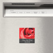 Aimant sauver la date, fleur de rose rouge (In Situ (Lave-vaisselle))