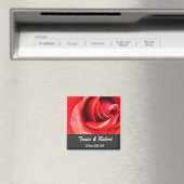 Aimant sauver la date, fleur de rose rouge (In Situ (Lave-vaisselle))